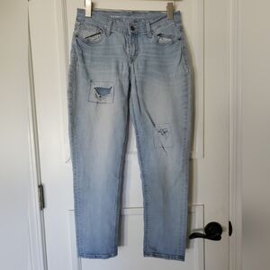 Old Navy Distressed Boyfriend Skinny Jeans, Size 2, Light Wash